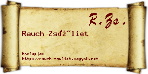 Rauch Zsüliet névjegykártya